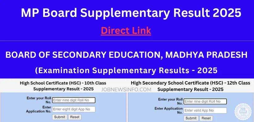 MP Board Supplementary Result 2025