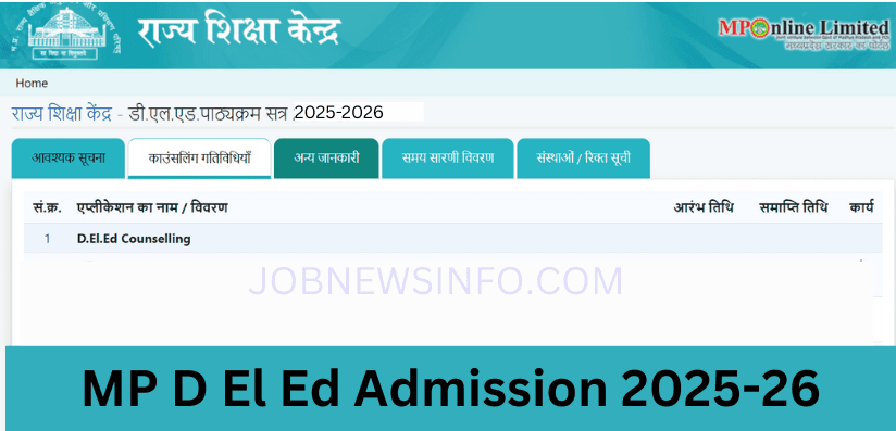 MP D El Ed Admission 2025-26