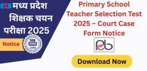 Primary School Teacher Selection Test 2025 – Court Case Form Notice
