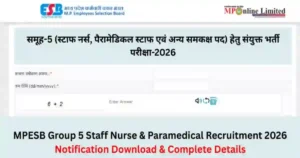 MPESB Group 5 Staff Nurse & Paramedical Recruitment 2026: Apply Online for 291 Posts